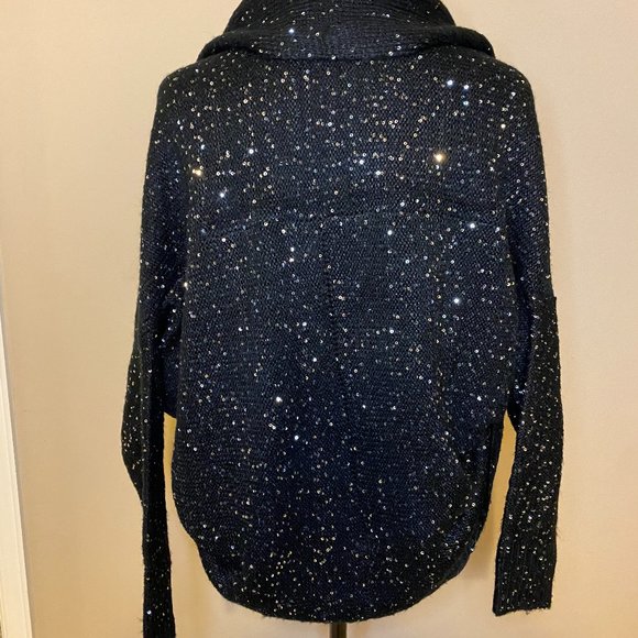 Black and Silver Sparkly Shrug Sweater - Picture 2 of 2